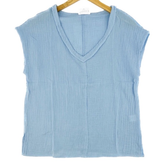 NWT Andree Raw Seam Detail Cotton Top - Intended Loose Fit - Picture 1 of 2